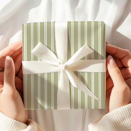 Papel De Regalo Bandas de oliva verde salado minimalistas