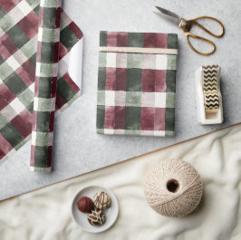 Papel De Regalo Bandas de plástico blanco de crema verde rojo de B
