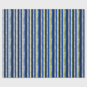 Papel De Regalo Bandas de rayas preppy azul marino y verde
