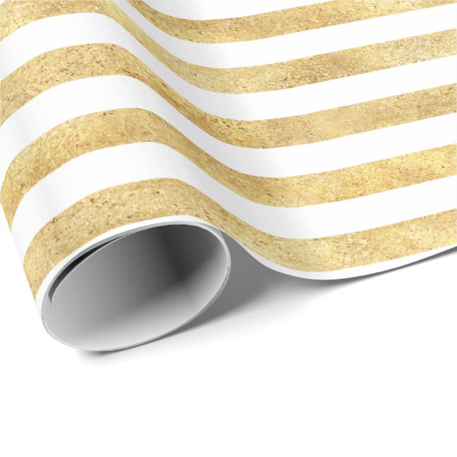 Papel De Regalo Bandas Glitzy Gold (Esquina del rollo)