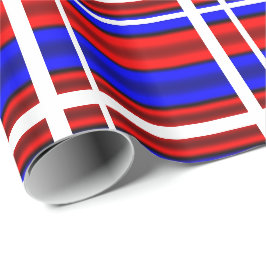 Papel De Regalo Bandas horizontales rojas y azules