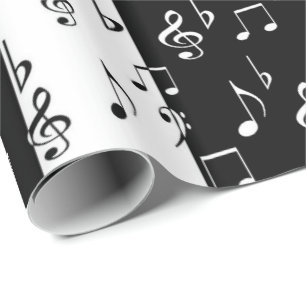Papel De Regalo Bandas musicales en blanco y negro