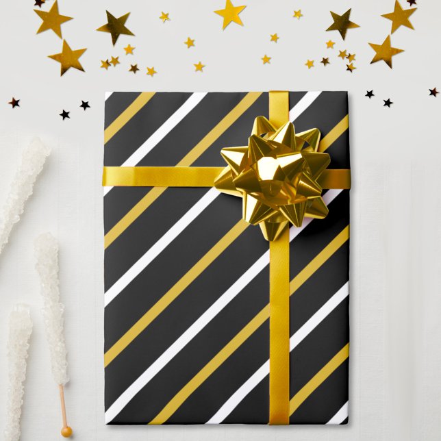 Papel De Regalo Bandas negras y blancas en fondo negro (Subido por el creador)