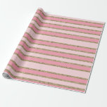 Papel De Regalo Bandas Purpurinas rosadas y doradas<br><div class="desc">Papel de envolvimiento rayado de Purpurina rosa y dorado</div>