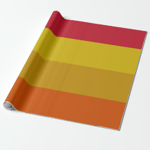 Papel De Regalo Bandas rojas, amarillas, doradas y Naranjas