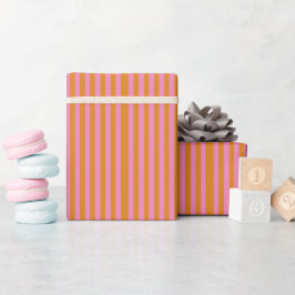 Papel De Regalo Bandas rosadas y Naranjas