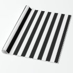 Papel De Regalo Bandas sólidas en blanco y negro<br><div class="desc">Papel de envoltura con un diseño moderno de rayas blancas y negras.</div>