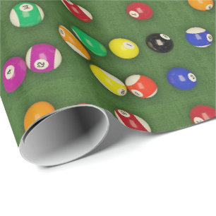 Papel De Regalo Bandejas de billar de bolas de billar en impresión