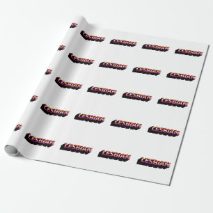 Papel De Regalo Bandera 3D LESBIANA