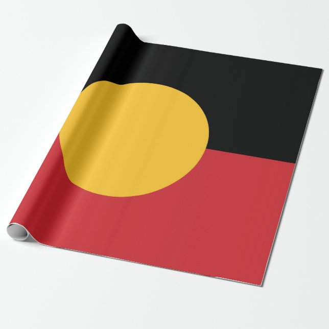 Papel De Regalo Bandera aborigen australiana (Desenrollado)