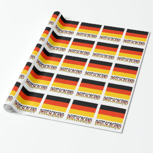 Papel De Regalo Bandera alemana de Deutschland personalizada en ne
