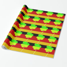Papel De Regalo Bandera alemana irlandesa Shamrock Clover St. Patr