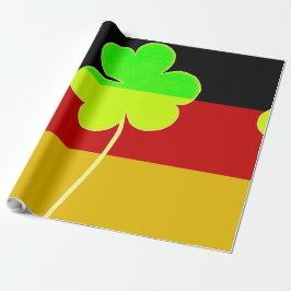 Papel De Regalo Bandera alemana irlandesa Shamrock Clover St. Patr