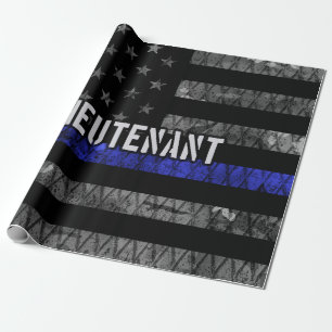 Papel De Regalo Bandera alterada de la línea azul Teniente Thin