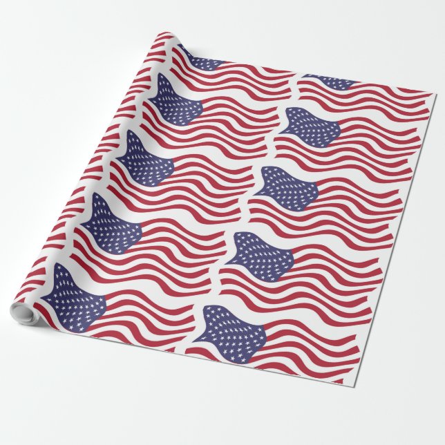 PAPEL DE REGALO BANDERA AMERICANA (Desenrollado)