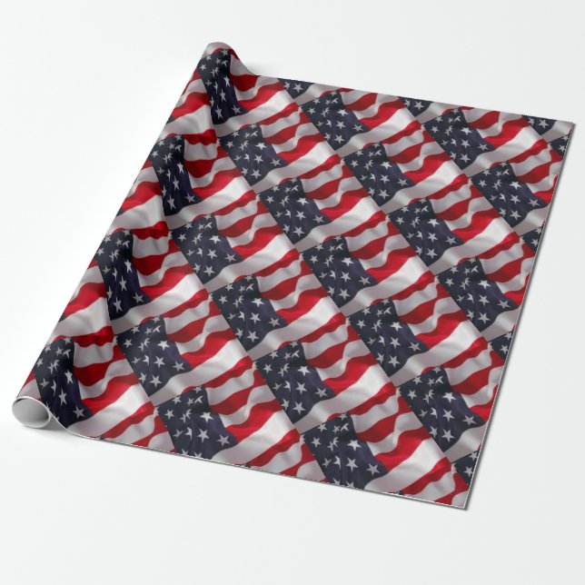 Papel De Regalo Bandera americana (Desenrollado)