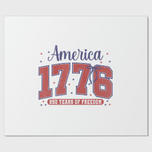 Papel De Regalo Bandera Americana 4 de Julio Vintage 250 Años 1776
