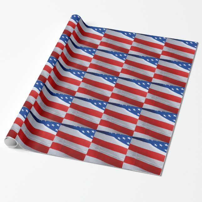 Papel De Regalo Bandera americana, abrigo de regalo (Desenrollado)