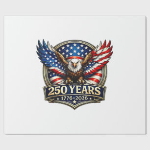 Papel De Regalo Bandera Americana Águila Vintage 250 Años 4 de Jul