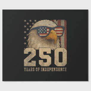 Papel De Regalo Bandera Americana Águila Vintage 250 Años 4 de Jul