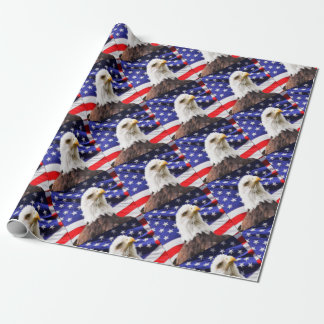 Papel De Regalo Bandera americana con Eagle