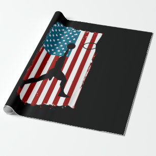 Papel De Regalo Bandera Americana de EE. UU. Baloncesto Atleta Pat