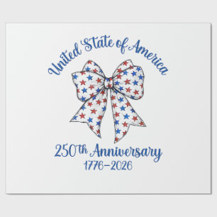 Papel De Regalo Bandera Americana del 4 de Julio Vintage 250 Años 