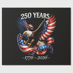 Papel De Regalo Bandera Americana del Águila del Aniversario de 25