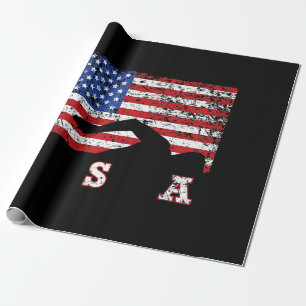 Papel De Regalo Bandera Americana Natación USA Regalo Equipo de Na
