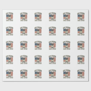 Papel De Regalo Bandera Americana Papá Frenchie Vintage