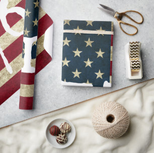 Papel De Regalo Bandera Americana Vintage 1776 Patriótica