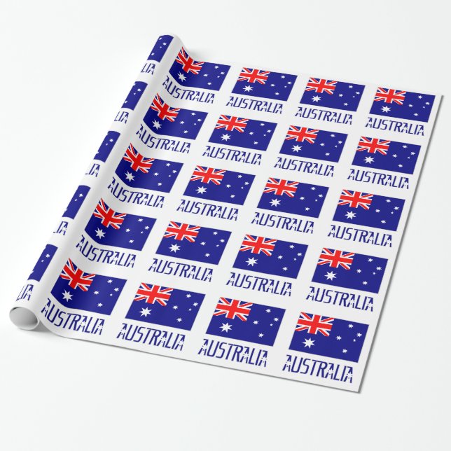 Papel De Regalo Bandera australiana y australiana (Desenrollado)
