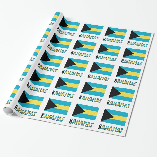 Papel De Regalo Bandera bahameña y regalo de ocasión para Bahamas (Desenrollado)