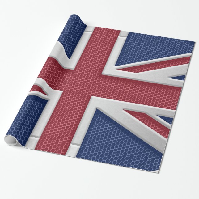 Papel De Regalo Bandera británica de Union Jack cepillado aspecto  (Desenrollado)