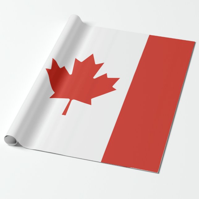 Papel De Regalo Bandera canadiense (hoja de arce) (Canadá) (Desenrollado)