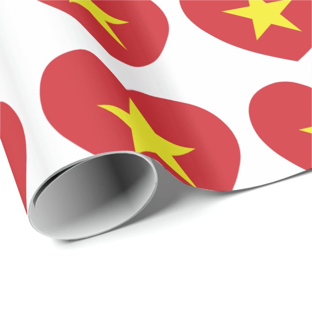 Papel De Regalo Bandera cardíaca de Vietnam (Esquina del rollo)