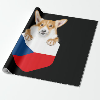 Papel De Regalo Bandera Checa Pembroke Welsh Corgi Perro En El Bol