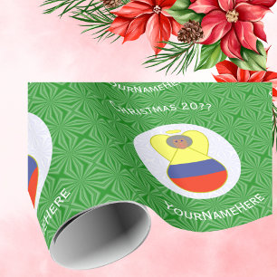 Papel De Regalo Bandera colombiana abuela Navidades ángel personal
