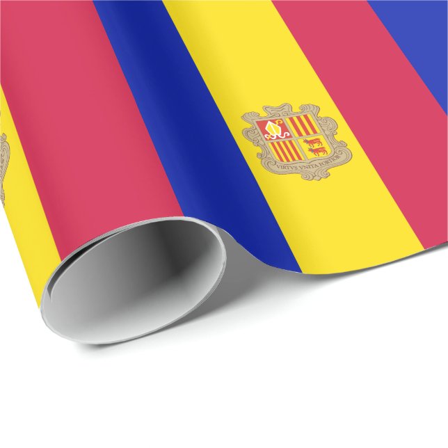 Papel De Regalo Bandera de Andorra Patriótica (Esquina del rollo)