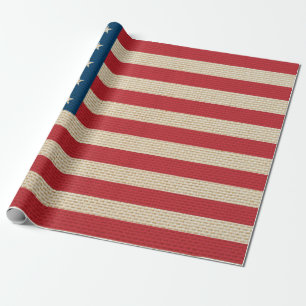 Papel De Regalo bandera de arpillera falsa de EE. UU.
