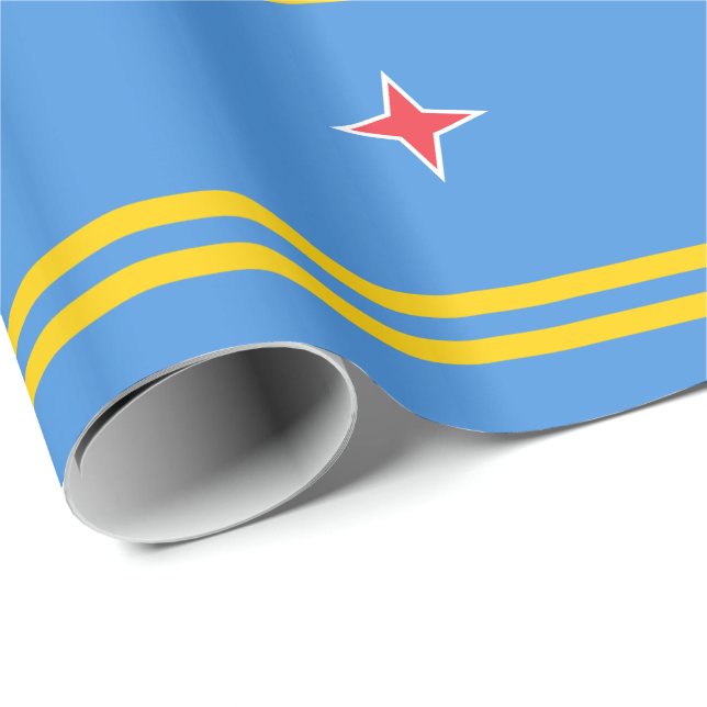 Papel De Regalo Bandera de Aruba Patriótica (Esquina del rollo)