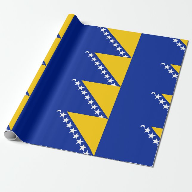 Papel De Regalo Bandera de Bosnia y Herzegovina (Desenrollado)