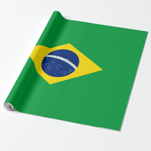 Papel De Regalo Bandera de Brasil (Desenrollado)