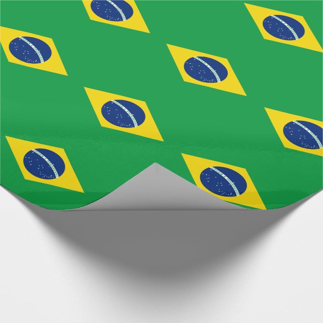 Papel De Regalo Bandera de Brasil Patriótica (Esquina)