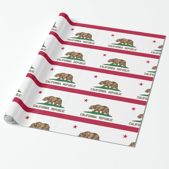 Papel De Regalo Bandera de California (Desenrollado)