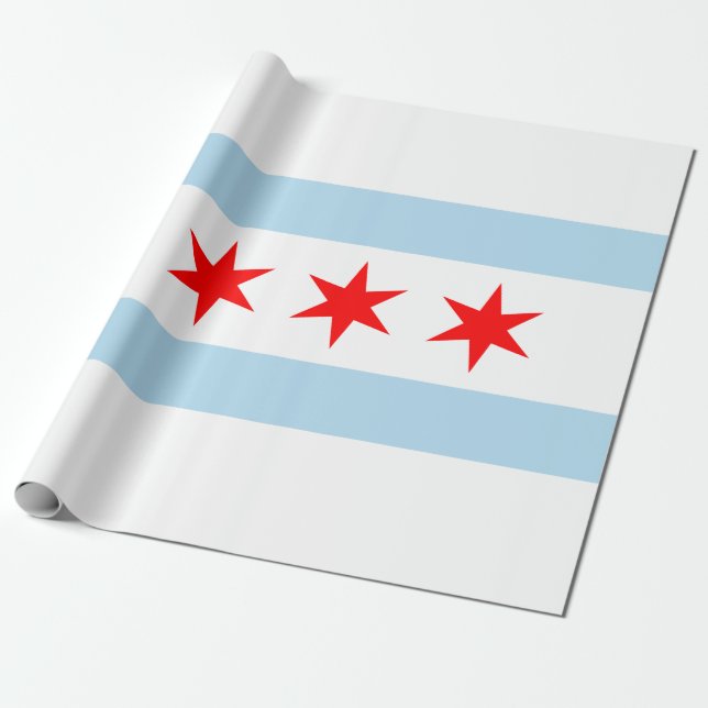 Papel De Regalo Bandera de Chicago (Illinois) (Desenrollado)