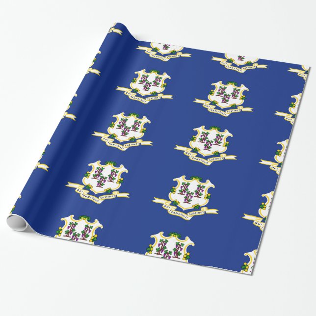 Papel De Regalo Bandera de Connecticut (Desenrollado)