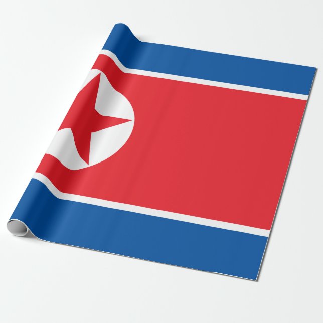 Papel De Regalo Bandera de Corea del Norte (RPDC) (Desenrollado)