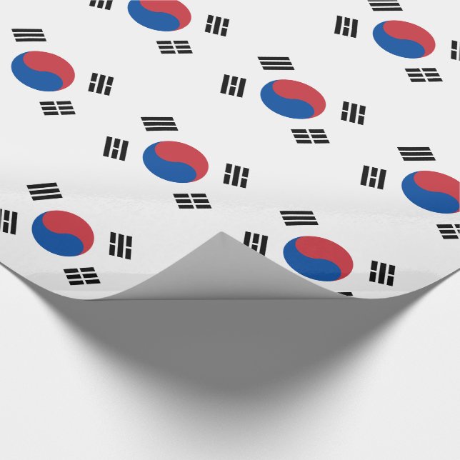 Papel De Regalo Bandera de Corea del Sur (Esquina)