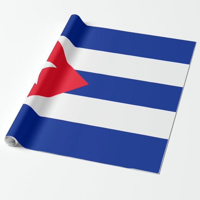 Papel De Regalo Bandera de Cuba (Desenrollado)